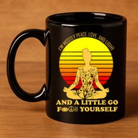 I'm Mostly Peace Love And Light Funny 11oz C Handle Ceramic Mug