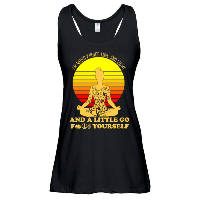 I'm Mostly Peace Love And Light Funny Ladies Essential Flowy Tank