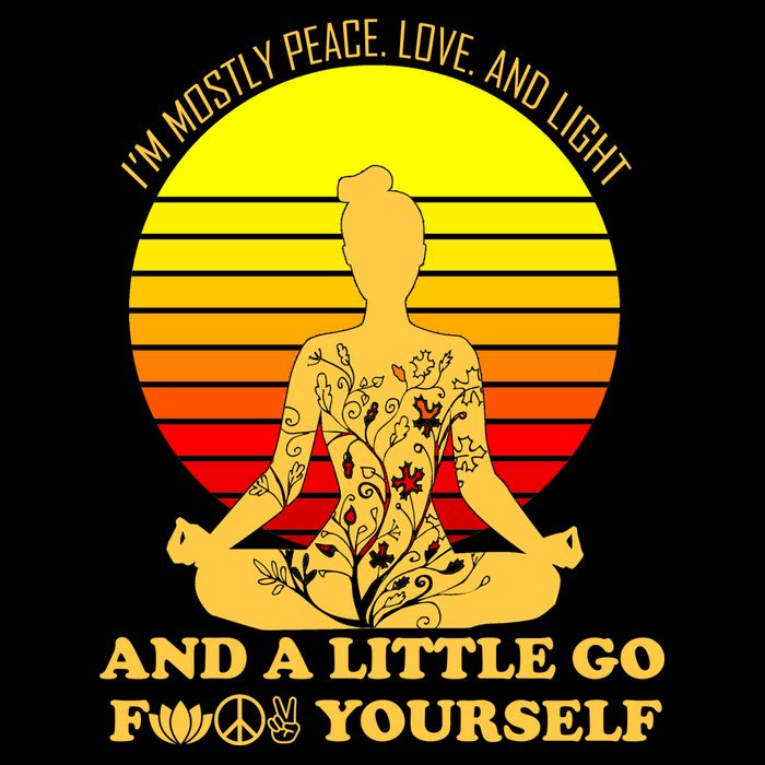 I'm Mostly Peace Love And Light Funny Ladies Essential Flowy Tank