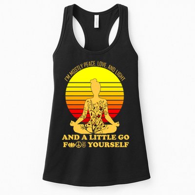 I'm Mostly Peace Love And Light Funny Womens Tank Top