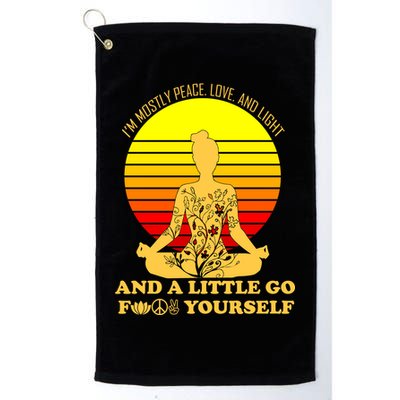 I'm Mostly Peace Love And Light Funny Golf Towel