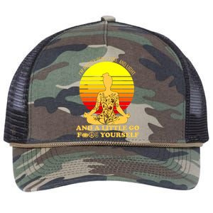 I'm Mostly Peace Love And Light Funny Retro Rope Trucker Hat Cap