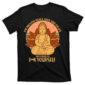 I'm Mostly Peace Love Light Yoga Buddha T-Shirt