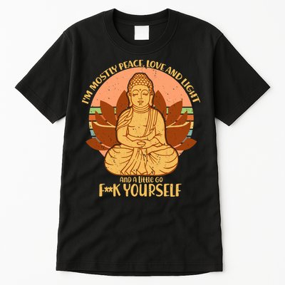 I'm Mostly Peace Love Light Yoga Buddha Tall T-Shirt