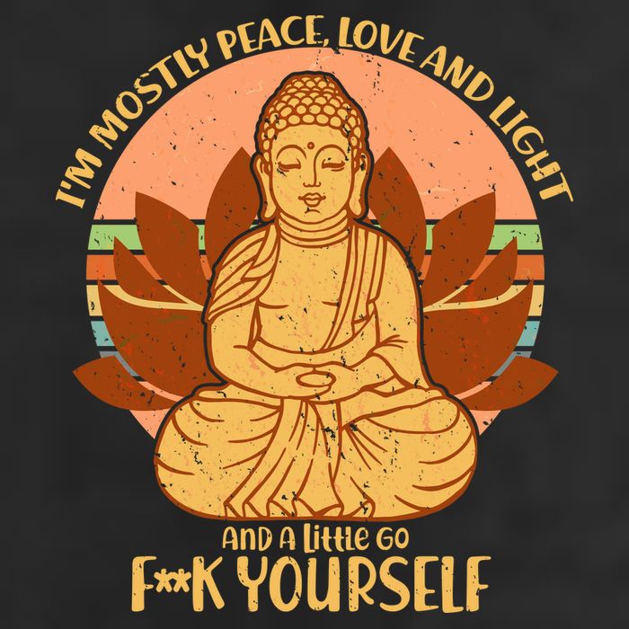 I'm Mostly Peace Love Light Yoga Buddha Trucker Hat