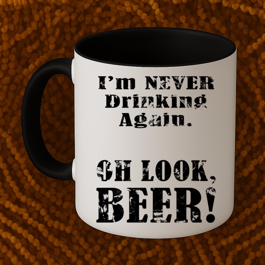 I'm Never Drinking Again Oh Look BEER Mug