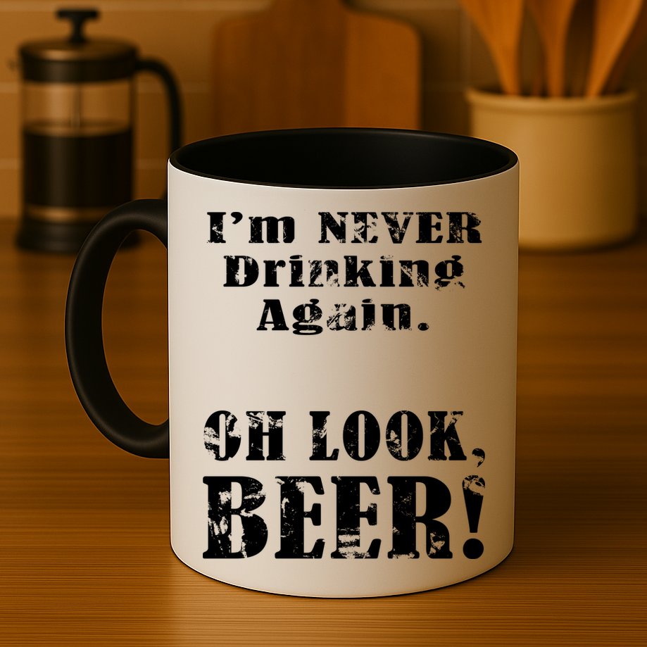 I'm Never Drinking Again Oh Look BEER Mug
