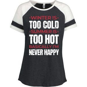 I'm Never Happy Enza Ladies Jersey Colorblock Tee