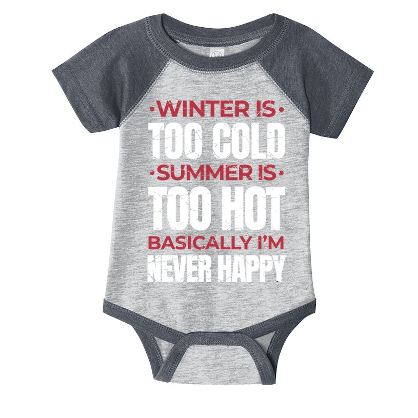 I'm Never Happy Infant Baby Jersey Bodysuit