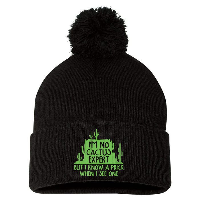 I'm No Cactus Expert But I Know a Prick When I See One Pom Pom 12in Knit Beanie