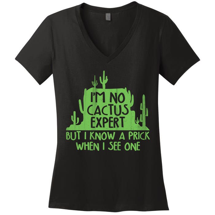 I'm No Cactus Expert But I Know a Prick When I See One Women's V-Neck T-Shirt
