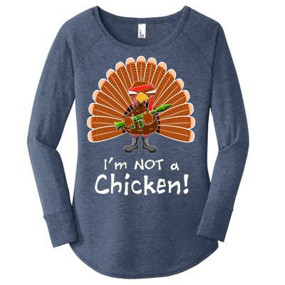 I'm No Chicken Turkey Holiday Women's Perfect Tri Tunic Long Sleeve Shirt