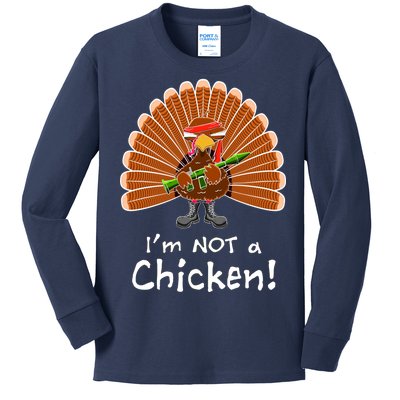 I'm No Chicken Turkey Holiday Kids Long Sleeve Shirt