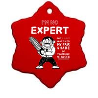 I'm No Expert Funny Video Ceramic Star Ornament