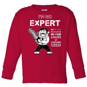 I'm No Expert Funny Video Toddler Long Sleeve Shirt