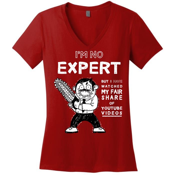 I'm No Expert Funny Video Women's V-Neck T-Shirt