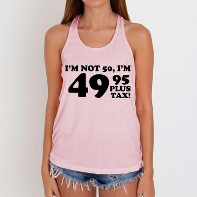 I'm Not 50 Funny Birthday Women's Knotted Racerback Tank