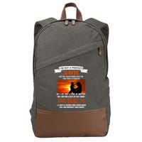 I'm Not A Perfect Son But My Crazy Mom Loves Me Cotton Canvas Backpack