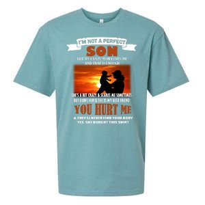 I'm Not A Perfect Son But My Crazy Mom Loves Me Sueded Cloud Jersey T-Shirt