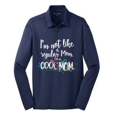 I'm Not A Regular Mom I'm A Cool Mom Silk Touch Performance Long Sleeve Polo