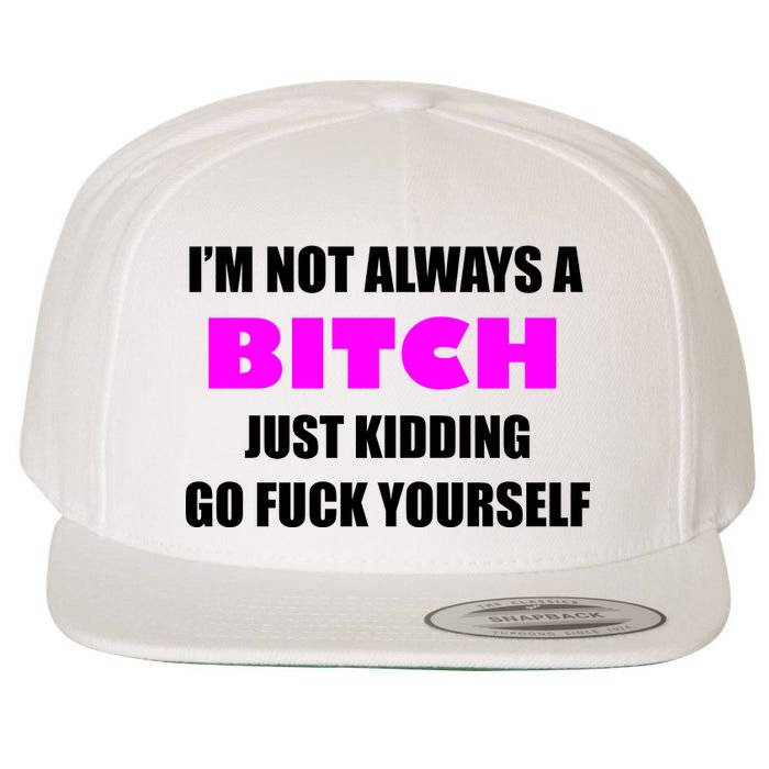 I'm Not Always A Bitch Just Kidding Go Fuck Yourself Funny Wool Snapback Cap