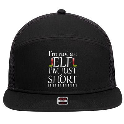 I'm Not An Elf! I'm Just Short Funny Christmas 7 Panel Mesh Trucker Snapback Hat