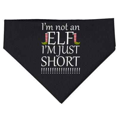 I'm Not An Elf! I'm Just Short Funny Christmas USA-Made Doggie Bandana