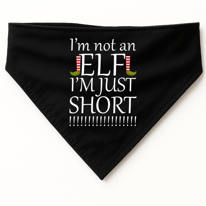 I'm Not An Elf! I'm Just Short Funny Christmas USA-Made Doggie Bandana