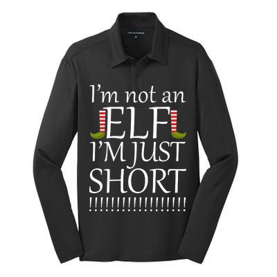 I'm Not An Elf! I'm Just Short Funny Christmas Silk Touch Performance Long Sleeve Polo