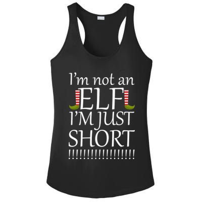 I'm Not An Elf! I'm Just Short Funny Christmas Ladies PosiCharge Competitor Racerback Tank