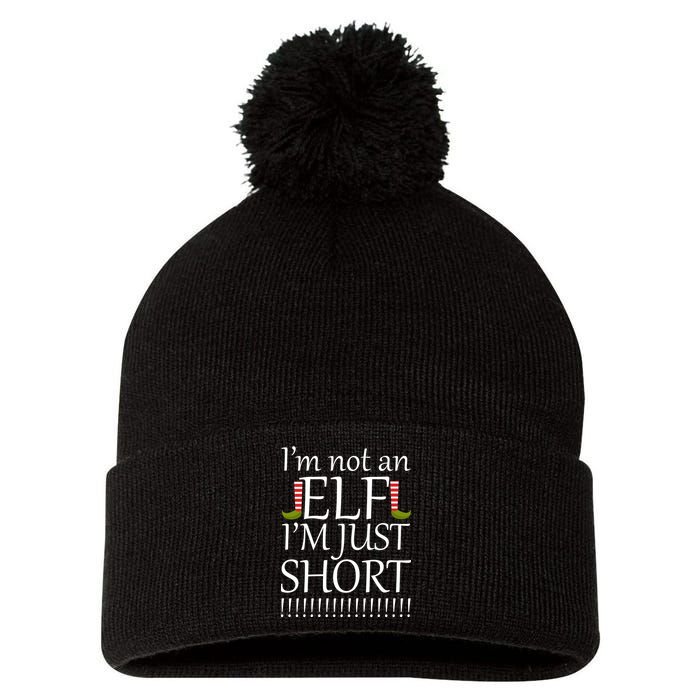 I'm Not An Elf! I'm Just Short Funny Christmas Pom Pom 12in Knit Beanie