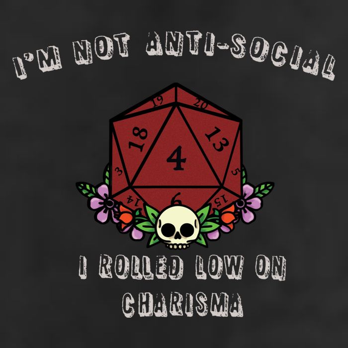 I'm Not Anti-Social I Rolled Low On Charisma Garment-Dyed Fleece Hoodie