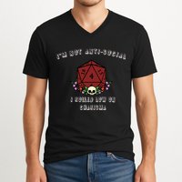 I'm Not Anti-Social I Rolled Low On Charisma V-Neck T-Shirt