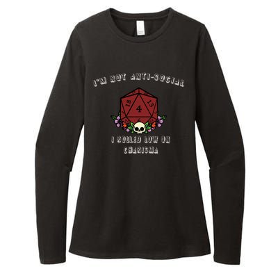 I'm Not Anti-Social I Rolled Low On Charisma Womens CVC Long Sleeve Shirt