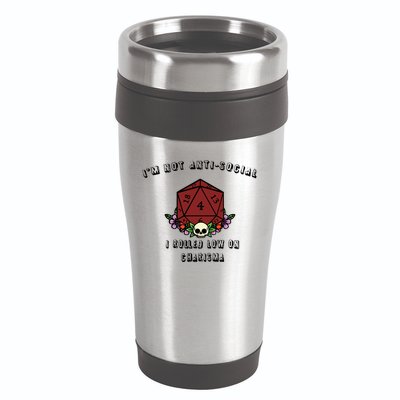 I'm Not Anti-Social I Rolled Low On Charisma 16oz Travel Tumbler
