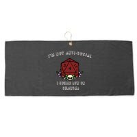 I'm Not Anti-Social I Rolled Low On Charisma Large Microfiber Waffle Golf Towel