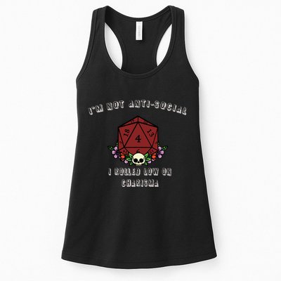I'm Not Anti-Social I Rolled Low On Charisma Womens Tank Top