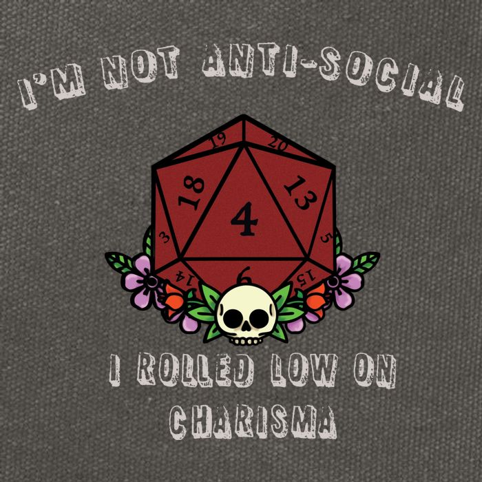 I'm Not Anti-Social I Rolled Low On Charisma Cotton Canvas Backpack