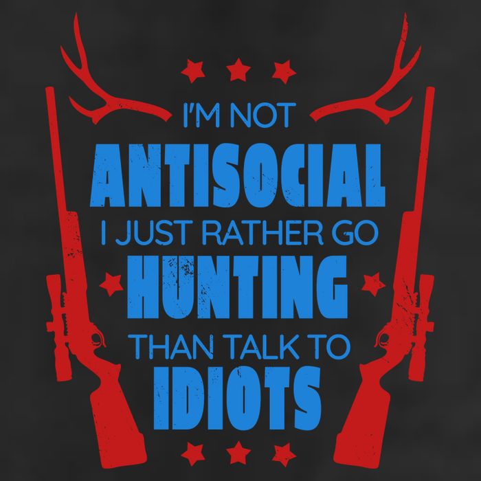 I'm Not Antisocial Hunting Funny 7 Panel Mesh Trucker Snapback Hat