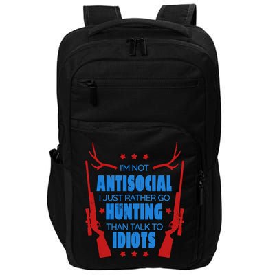 I'm Not Antisocial Hunting Funny Impact Tech Backpack