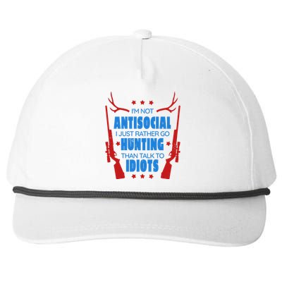 I'm Not Antisocial Hunting Funny Snapback Five-Panel Rope Hat