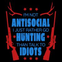 I'm Not Antisocial Hunting Funny 7-Panel Snapback Hat