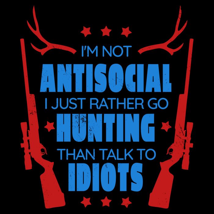 I'm Not Antisocial Hunting Funny 7-Panel Snapback Hat