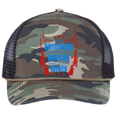 I'm Not Antisocial Hunting Funny Retro Rope Trucker Hat Cap