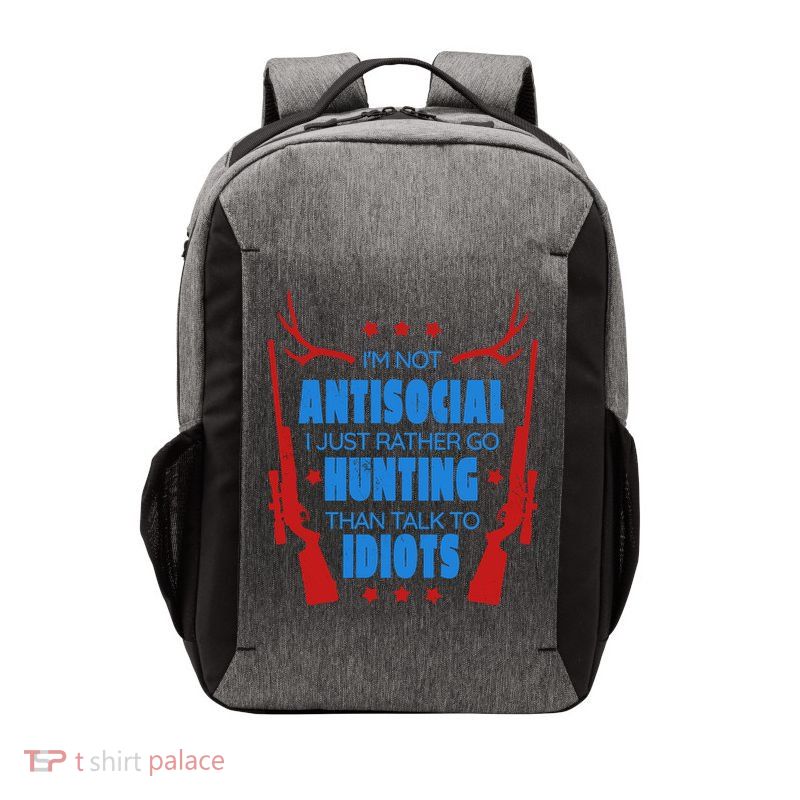 I'm Not Antisocial Hunting Funny Vector Backpack