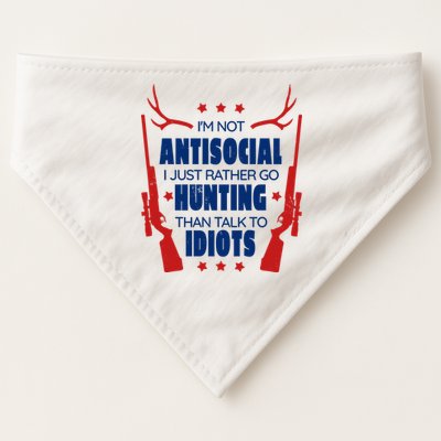 I'm Not Antisocial Hunting Funny USA-Made Doggie Bandana