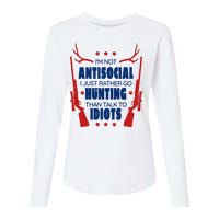 I'm Not Antisocial Hunting Funny Womens Cotton Relaxed Long Sleeve T-Shirt