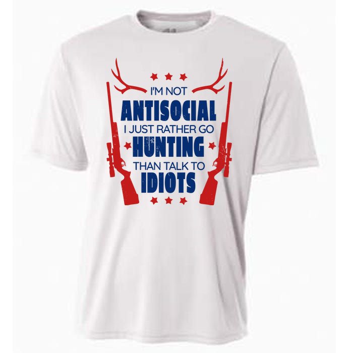 I'm Not Antisocial Hunting Funny Cooling Performance Crew T-Shirt