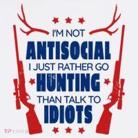 I'm Not Antisocial Hunting Funny 11oz C Handle Ceramic Mug