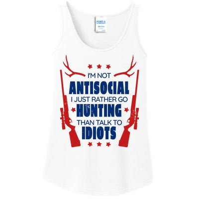 I'm Not Antisocial Hunting Funny Ladies Essential Tank